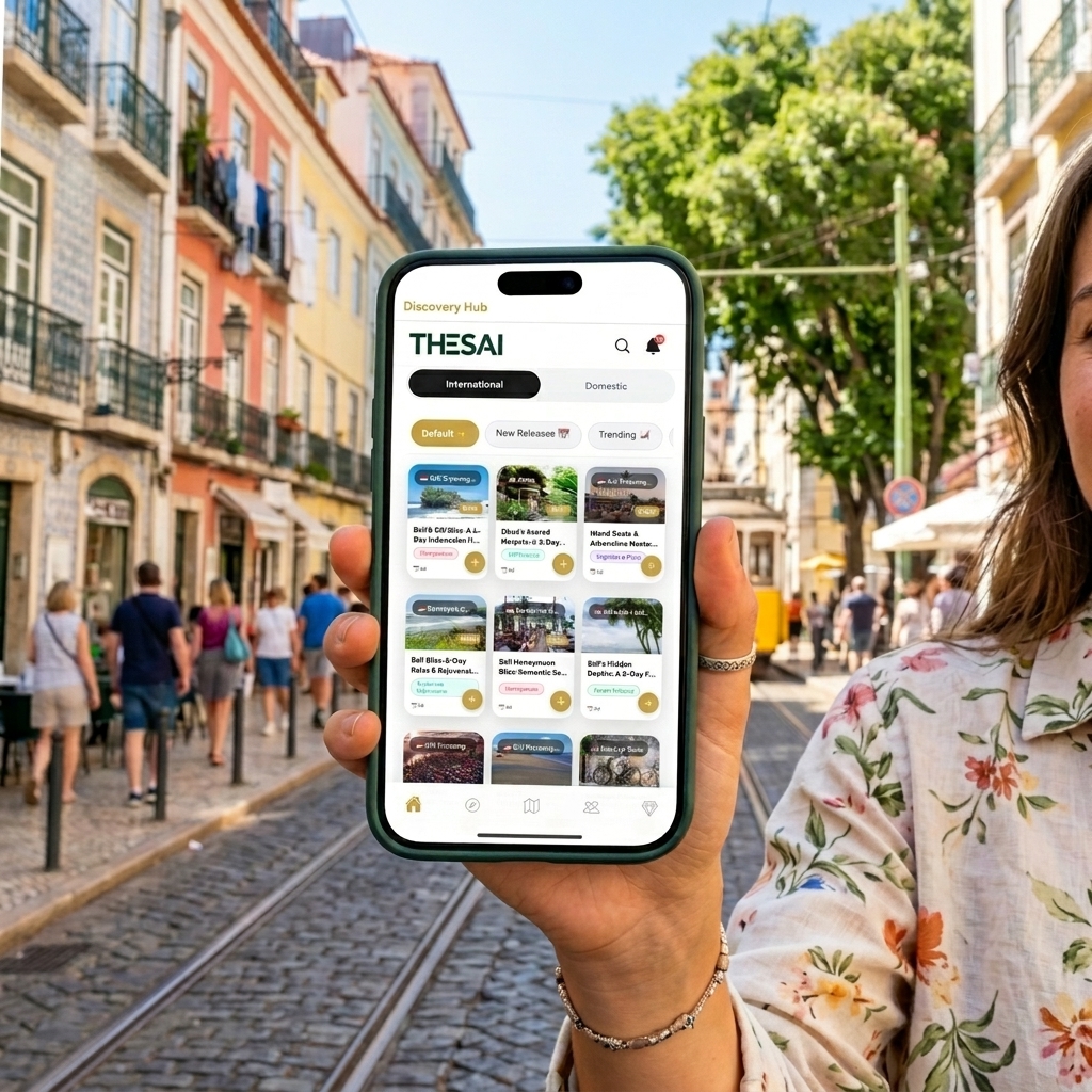 Pocket concierge app interface in a European city