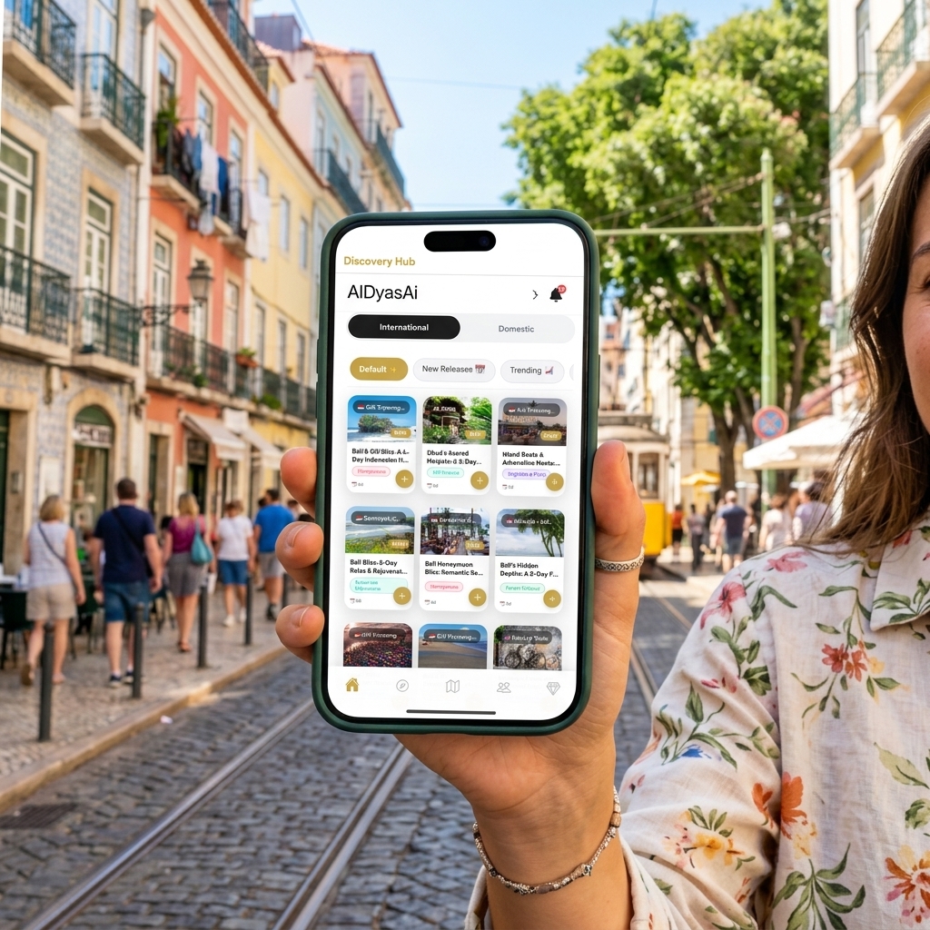 Pocket concierge app interface in a European city