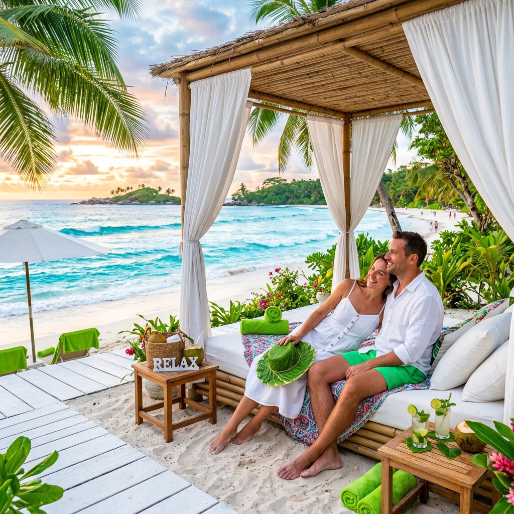 Romantic tropical beach vacation